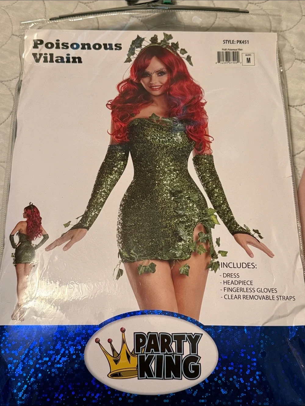 Party King Poisonous Villain Women's Green Sequin Costume